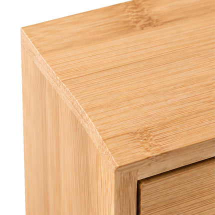Bamboo Drawer Box Desk Organiser with 3 Drawers, 13.5 x 33 x 21 cm, Natural