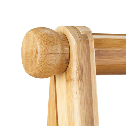 Bamboo clothes rack on wheels large