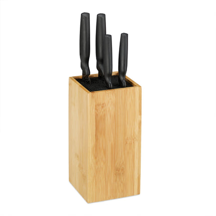 Bamboo knife block without knives