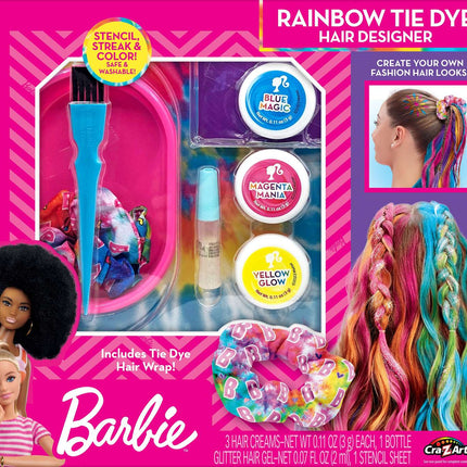 Barbės plaukų dizainerio rinkinys „Rainbow Tie Dye“