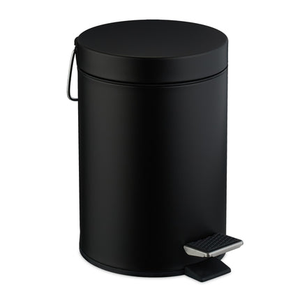 Šiukšliadėžė vonios kambariui su pedalu, 3 l matinio metalo