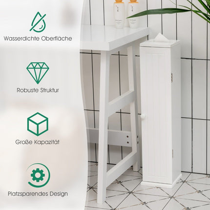 Bathroom Storage Cabinet with 3 Adjustable Shelves, White