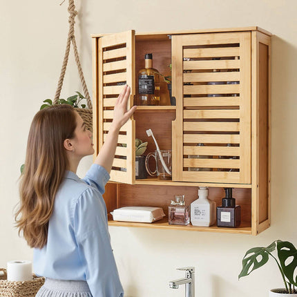 Bathroom Wall Cabinet – Over-Toilet, 2 Doors, Adjustable Shelf