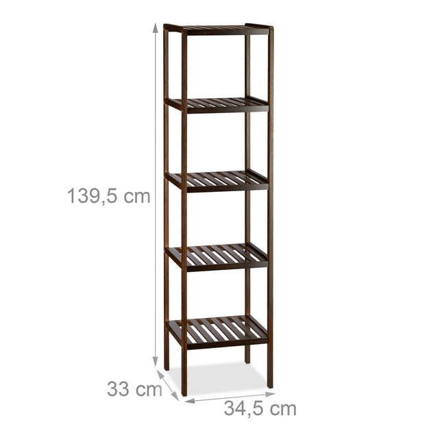 Bathroom shelf bamboo dark brown