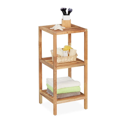 Vonios lentyna iš riešuto spalvos su 3 lentynomis