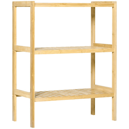 Bamboo 3-level shelf for bathroom, kitchen or living room