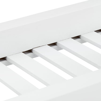 Bath shelf bamboo white lacquered