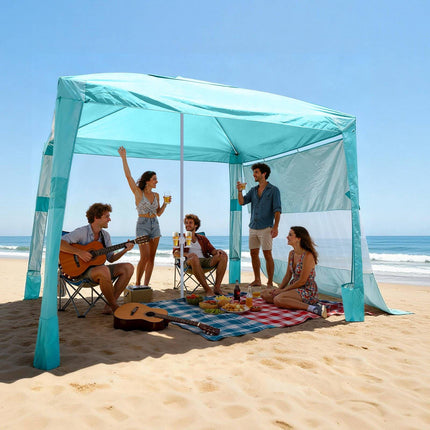 Beach Cabana Canopy 8x8 Ft, Side Wall, UPF 50+