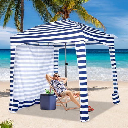 Paplūdimio palapinė „Cabana“ 6x6 pėdų, nuimama šoninė sienelė, krepšys