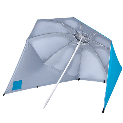 Beach Shelter Umbrella UPF 50+ with Side Panels, Turquoise