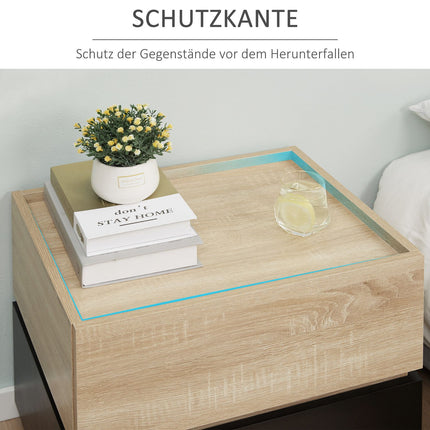 Stackable Black & Natural Nightstand, 50x40x47.5 cm