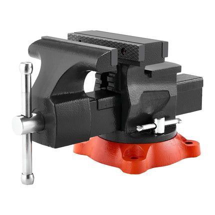 Bench Vise, 5.5 in Jaws, 360 Swivel Base, Ductile Iron