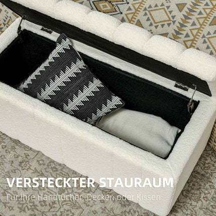 Upholstered storage bench, wooden legs, 102x45x46 cm