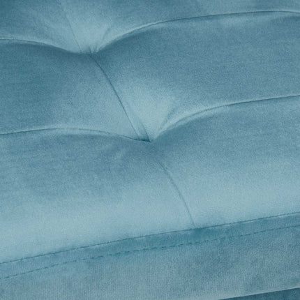Bench with velvet cover and wooden feet