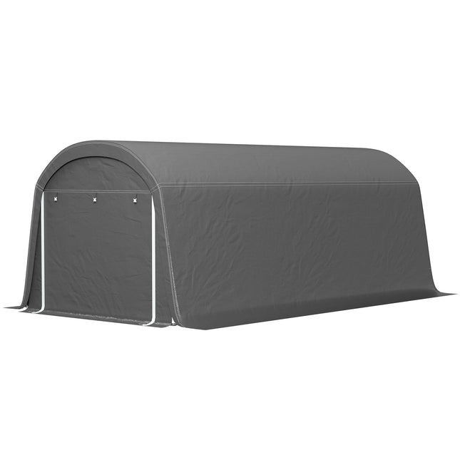 Dviračių saugojimo palapinė, vandeniui atspari dviračių sandėliukas su durelėmis, apsaugantis nuo dulkių dviračių uždangalą namams, lauko sodui, kiemui, 300x600x230cm, tamsiai pilka