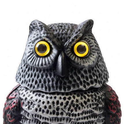 Paukščius atbaidantis pelėdos masalas su judančia galva, 20 cm