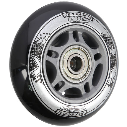 Juodi 72x24 82A ratukai ir ABEC-9 guoliai (4+8)