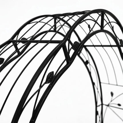 Juoda geležinė sodo arka, 240 x 140 x 50 cm