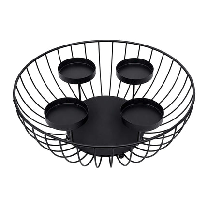 Juodas metalinis Advento vainiko dubuo – 10 x 33 cm plienas