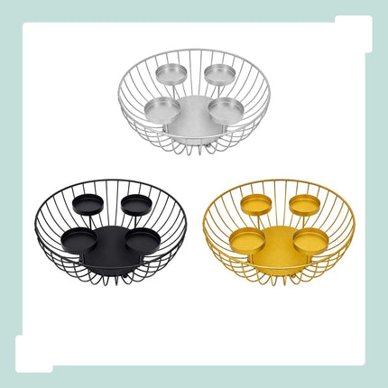 Juodas metalinis Advento vainiko dubuo – 10 x 33 cm plienas
