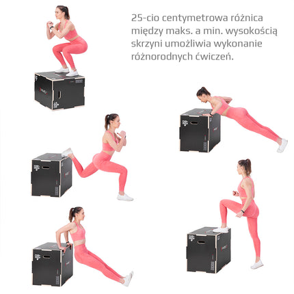 Juoda pliometrinė dėžutė krūtinės pratimams
