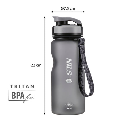 Juodas tritano vandens butelis, 740 ml talpos