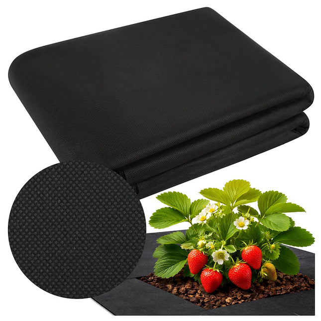 Juodas UV stabilizuotas piktžolių kontrolės kilimėlis 1,6 x 20 m 50 g/m²