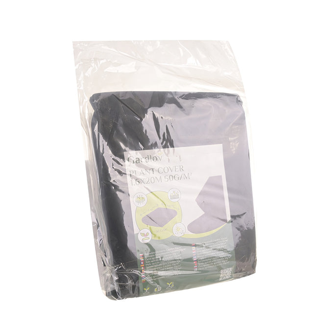 Juodas UV stabilizuotas piktžolių kontrolės kilimėlis 1,6 x 20 m 50 g/m²