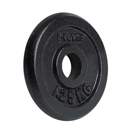 Juodas svorio diskas 1,25 kg - patvari fitneso įranga