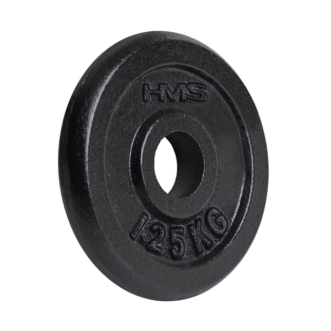 Juodas svorio diskas 1,25 kg - patvari fitneso įranga