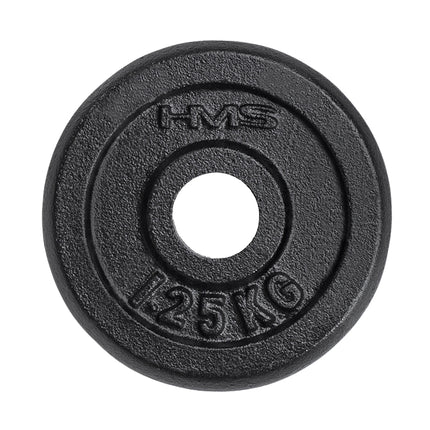 Juodas svorio diskas 1,25 kg - patvari fitneso įranga