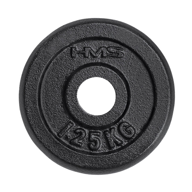 Juodas svorio diskas 1,25 kg - patvari fitneso įranga