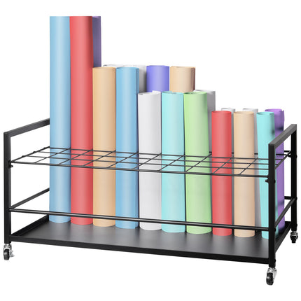 Blueprint Storage Rack, 50 Slots, Metal Cart with Wheels