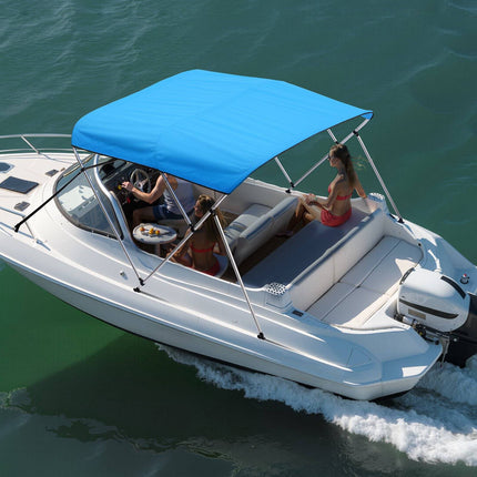 Boat Bimini Top 3-Bow, 72 in, 85-90 in, Aluminum Frame