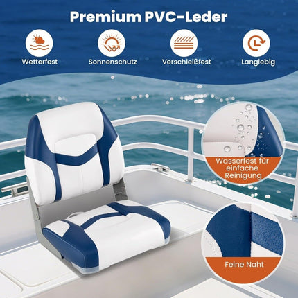 Valties sėdynių komplektas, 2 vnt., 7 cm putplastis, sulankstomas, PVC oda