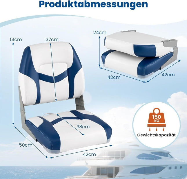 Valties sėdynių komplektas, 2 vnt., 7 cm putplastis, sulankstomas, PVC oda