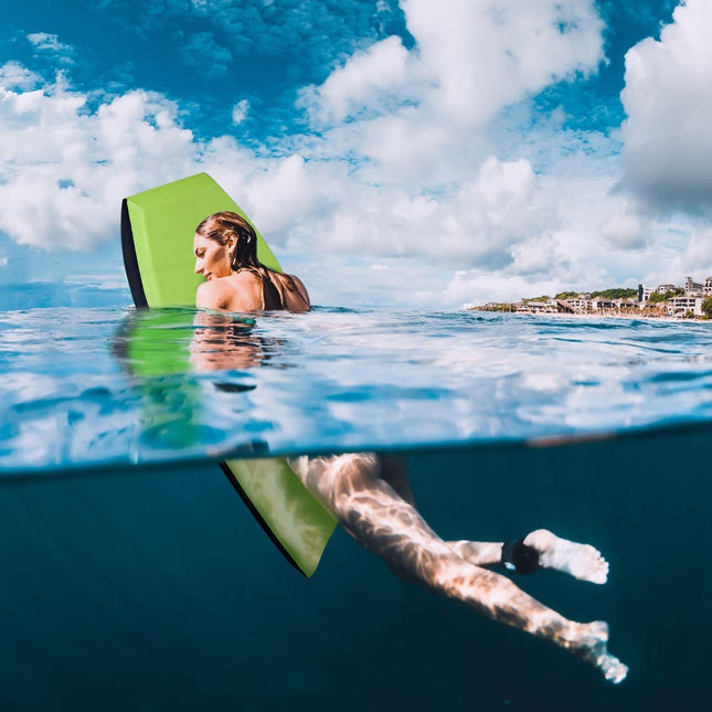 Lengva plaukimo lenta „Bodyboard“ su EPS šerdimi ir XPE paviršiumi, skirta paplūdimiui, vaikams ir suaugusiems, 105 cm, žalia