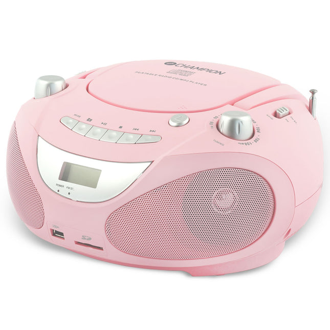 Boombox CD/Radio/MP3/USB Pink