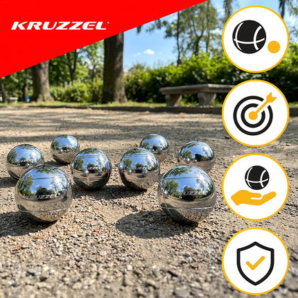 Petanko kamuoliukai 8 kamuoliukai + dangtelis KRUZZEL 22915