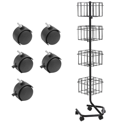 Brochure Display Rack, 4-Tier 32-Pocket Rotating Stand
