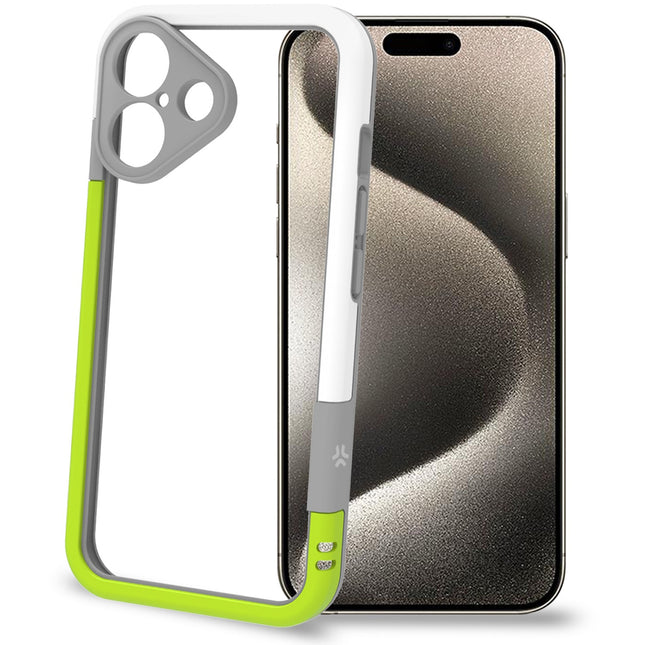 Bumper iPhone 16 White/Lime Green