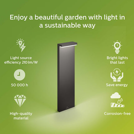Bustan Bollard Ultra Efficient LED 3.8W 800lm 2700K Anthracite