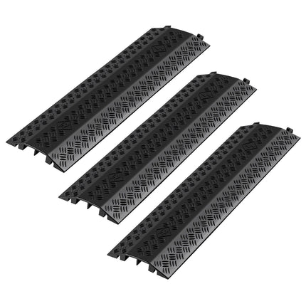 Cable Protector Ramp, 2-Channel 17,500 lb, 3-Pack