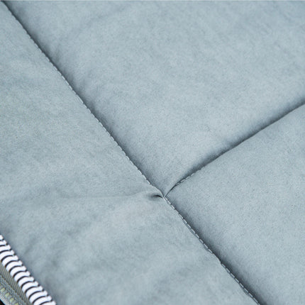 Folding camping bed - light grey, with pillow and mattress