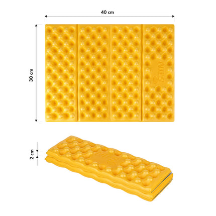 Kempingo kilimėlis su sėdyne, aliuminio atrama, 40 cm, geltonas