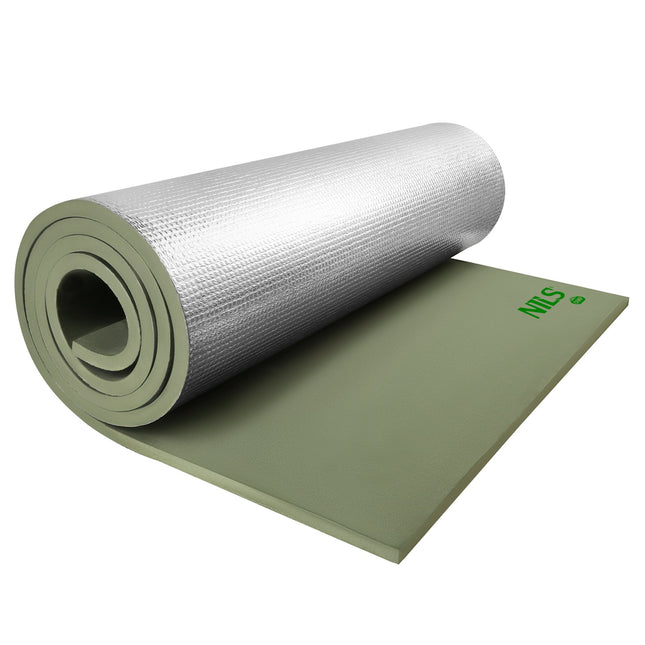 Kempingo kilimėlis miegui, EVA putos, aliuminis, 190x60x1,2 cm, žalias