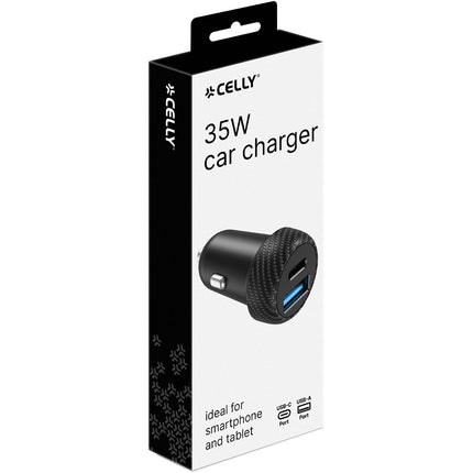 Car charger 1xUSB-C PD 1xUSB-A 35W