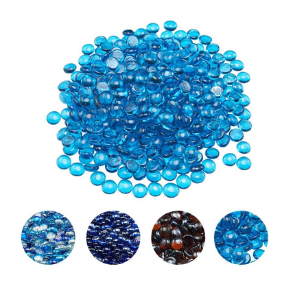 Caribbean Blue Fire Pit Glass Beads, 20 lb, 3/4 in