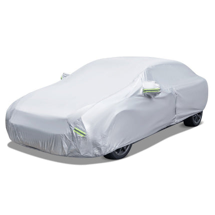 Automobilio brezentas su užtrauktuku ir kišene, atsparus oro sąlygoms, 479 x 173 x 115 cm, sidabro spalvos