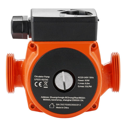 Cast Iron Circulator Pump 1/8 HP, 3-Speed, 55 LPM